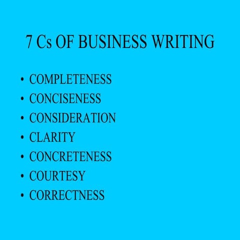 7 Cs Ppt With Excercises