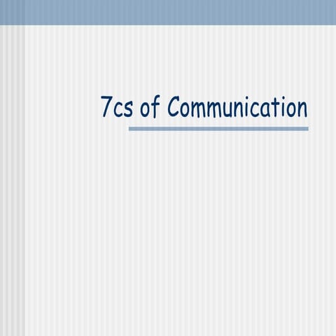 7 C's of effective communication