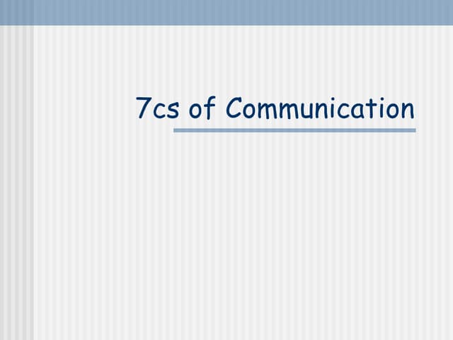 7cs of communication