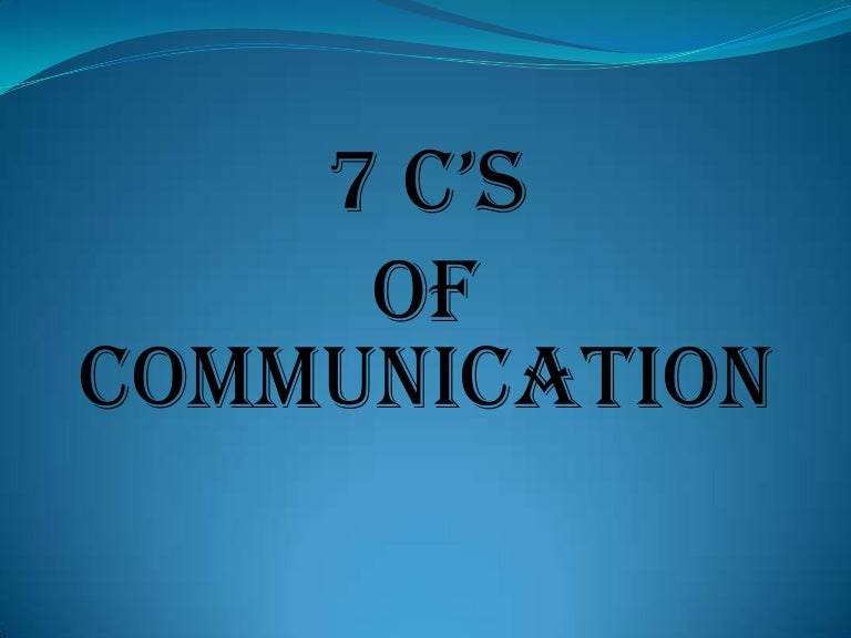 7 C S Of Communication
