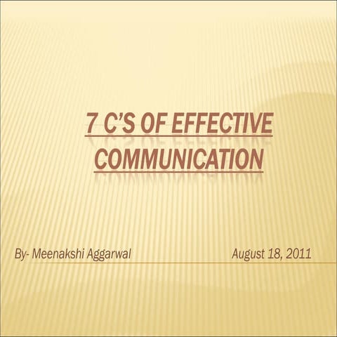 Seven C'S For Effective Communication India | PPT