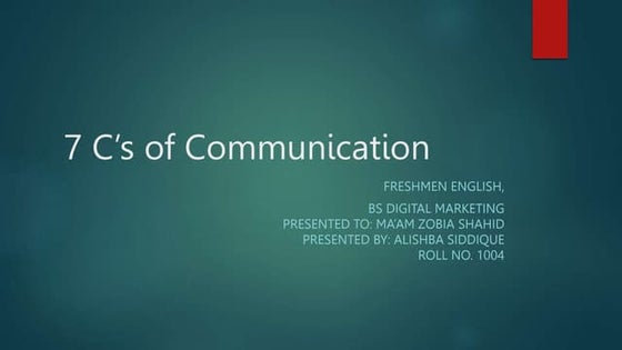 7C's of Communication | PPT