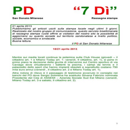 7 dì   21 aprile 2013