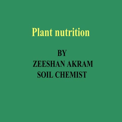 Plant Nutrition