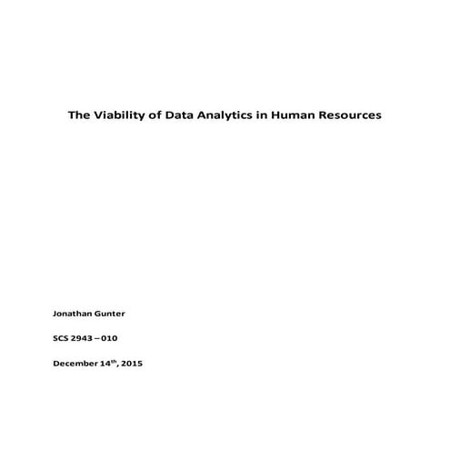 Viability of HR Analytics