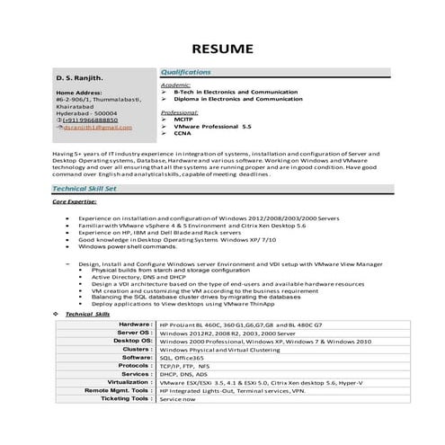 Ranjith - Windows and VMware