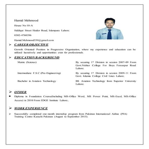 Hamid Mehmood  CV