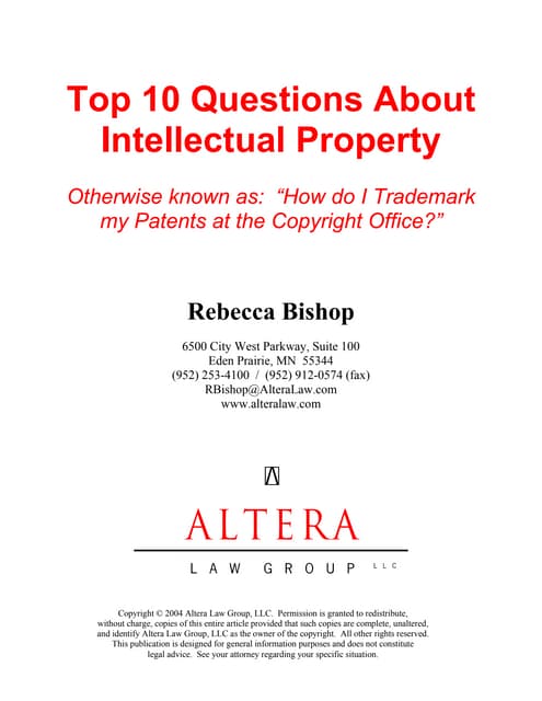 Top 10 Questions About Intellectual Property