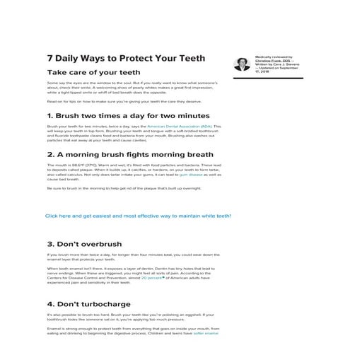11 ways to keep your teeth healthy | PDF