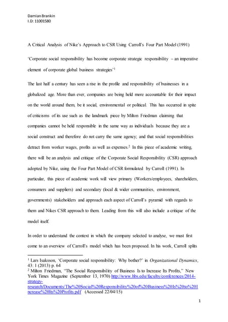 A Critical Analysis of Nike CSR-2