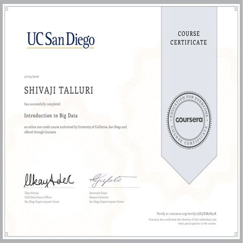 Introduction to BigData (2JD3JEM3N57R) from UC | PDF