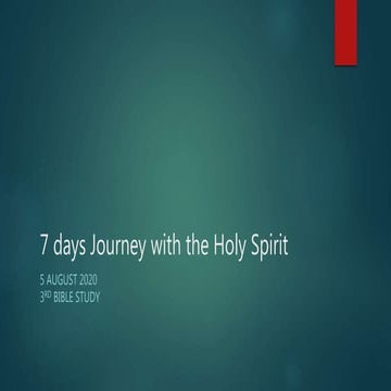 7 days Journey with the  Holy Spirit 