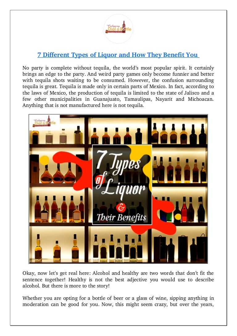 7 different types of liquor and how they benefit you