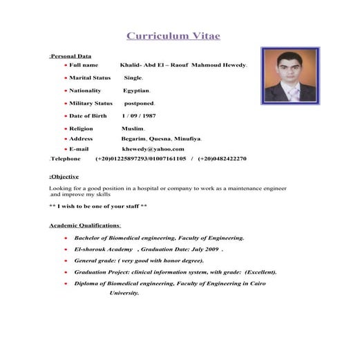 C.V khalid hewedy | PDF
