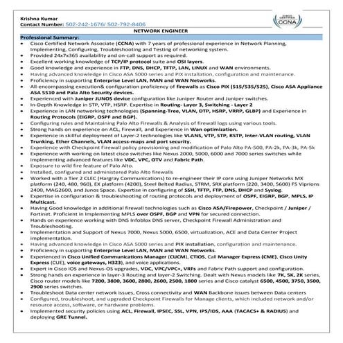 Senior network security engineer | DOC
