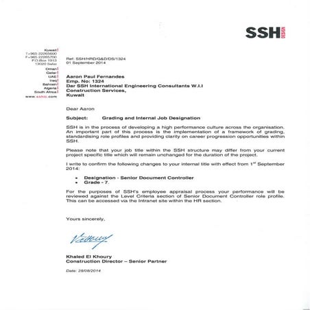 Sr. Document Controller - SSH | PDF