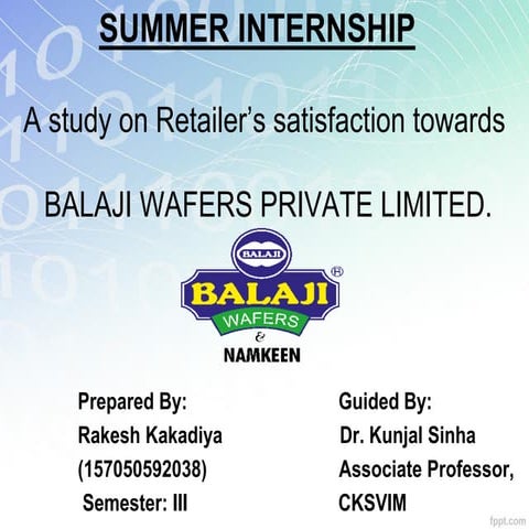 PPT SIP Report Balaji