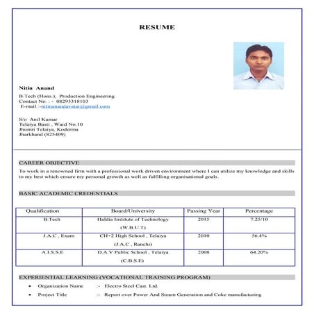 Resume (NITIN ANAND)