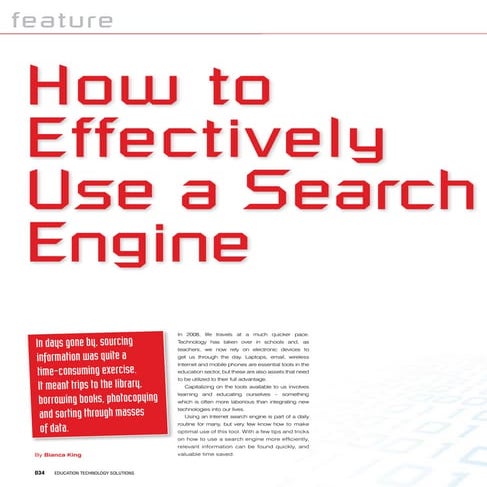 How to Use A Search Engine Effectively | PDF