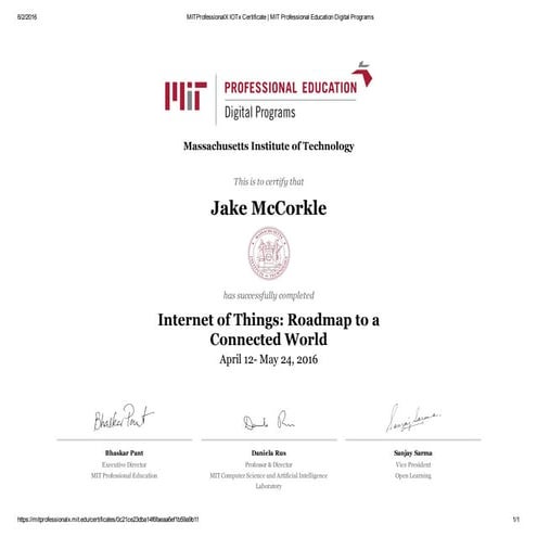 MIT Certificate | PDF