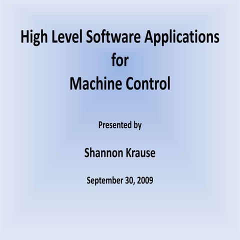 HighLevelSoftwareAppsforAccelerators_ShannonKrause_2009_09_30