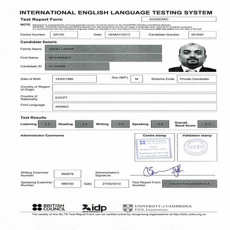 IELTS CERTIFICATE