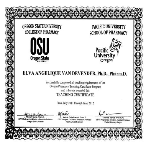 teaching certificate