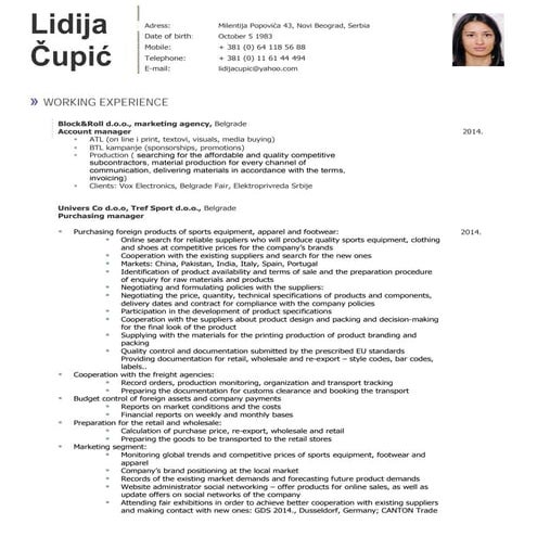 CV Lidija Cupic