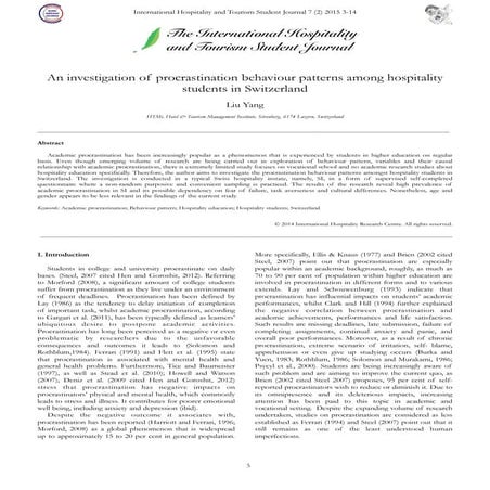 01 Yang (2015)_Procrastination in Switzerland