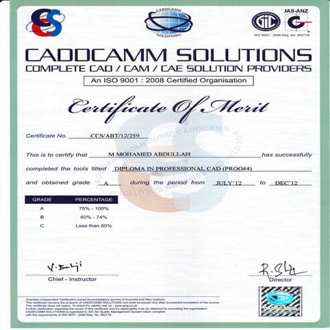 cad certificate