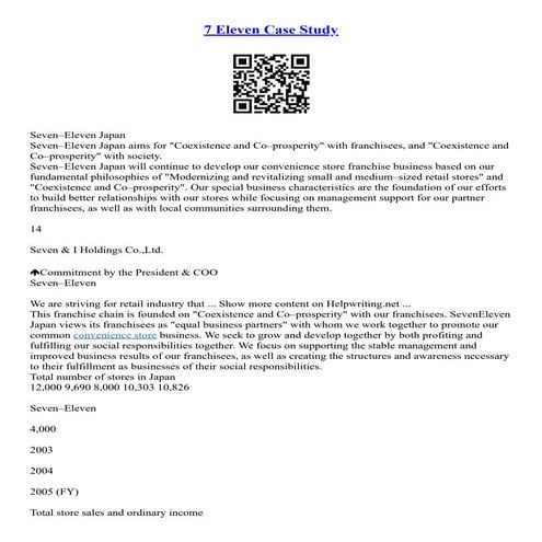7 Eleven Case Study | PDF