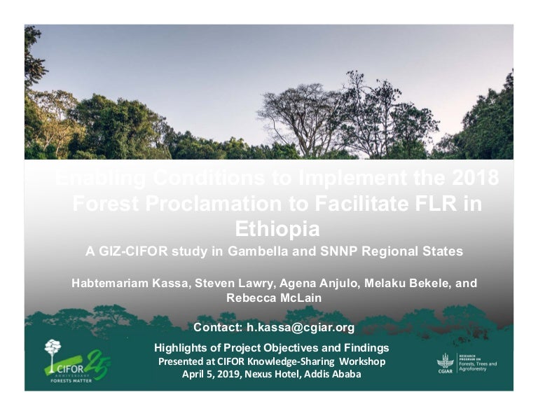thumbnail of  Enabling Conditions to Implement the 2018 Forest Proclamation to Facilitate FLR in Ethiopia