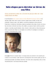 7 etapas para derrotar as birras dos seu filho