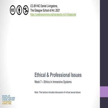 Ethics in Immersive Systems