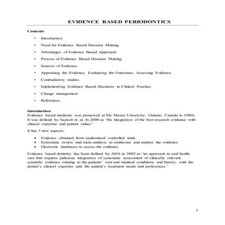  evidence based periodontics   