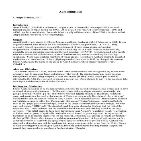Aum Shinrikyo | PDF