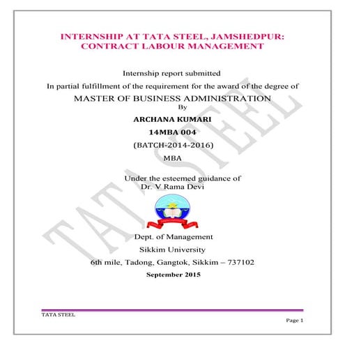 Internship report - Archana - 17-9-2013