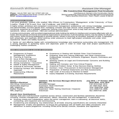 KennethWilliams Professional Resume