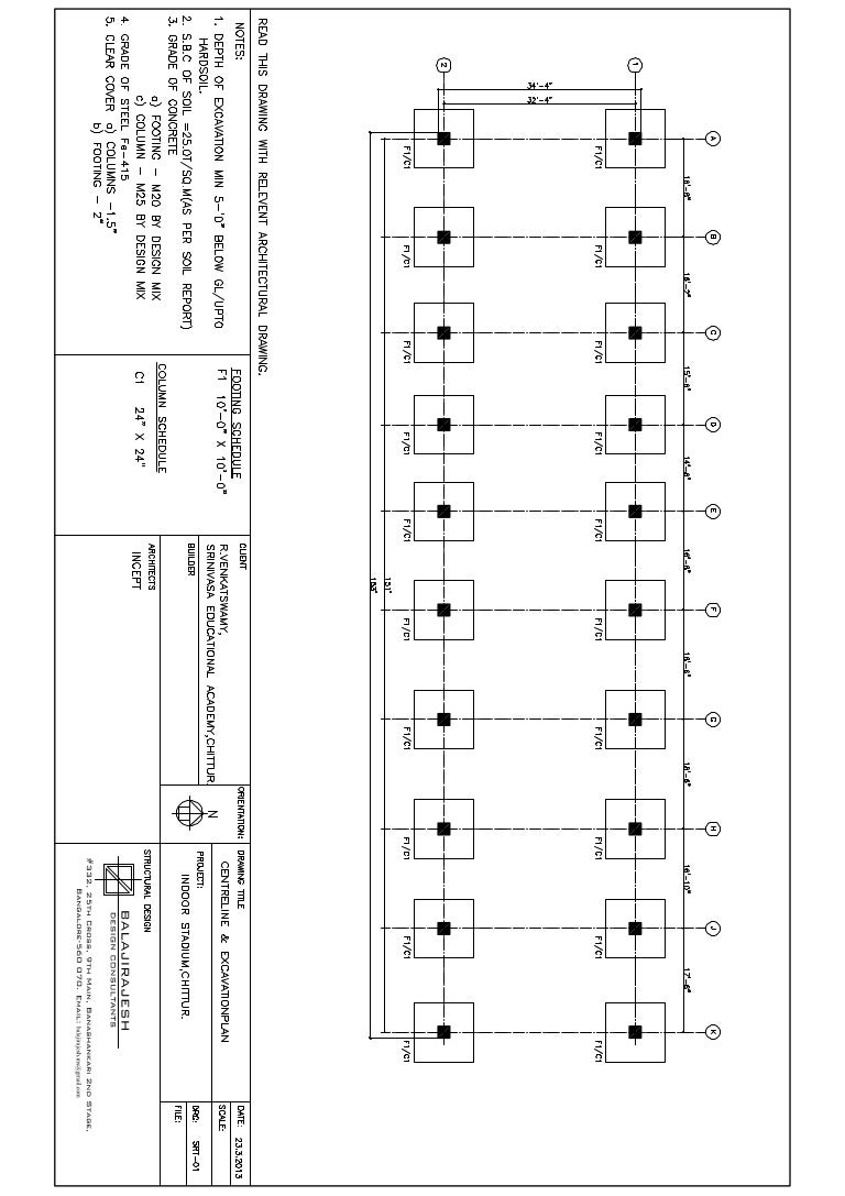 Indoor Stadium Centre Line Plan