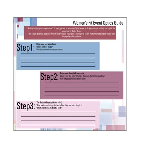 Womens Fit Event Optics Guide