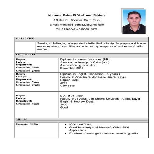 CV-EU-eng-template Ahmed Adel Ahmed (1) | PDF