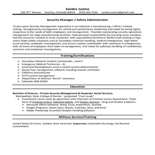 Sandra Justice resume 10.09