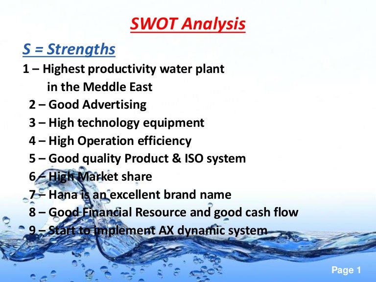 Plant Water Swot Analysis