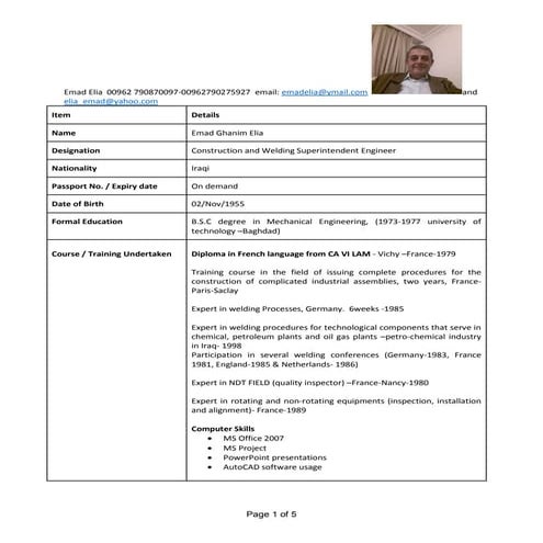 CV - Emad Ghanm Elia (1)