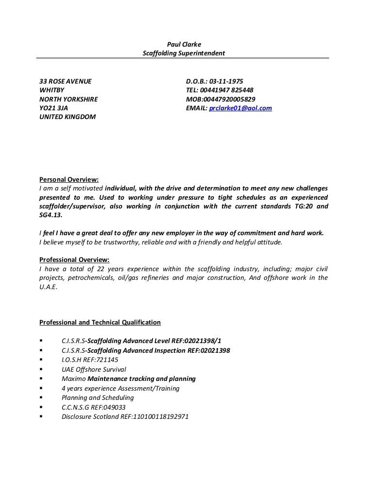 Scaffolding Resume Example Scaffolding Resume Example