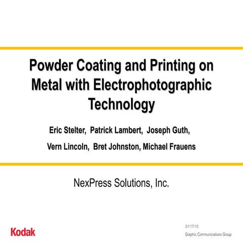 Stelter Lambert Frauens Powder Coating and Printing on Metal with Electrophot...
