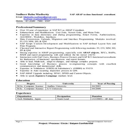 Sudheer_SAP_ABAP_Resume