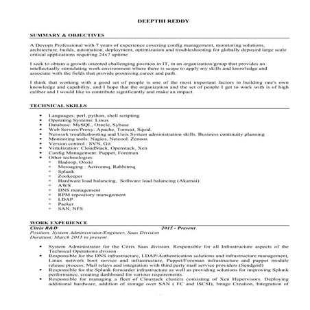 Resume Deepthi Reddy | PDF