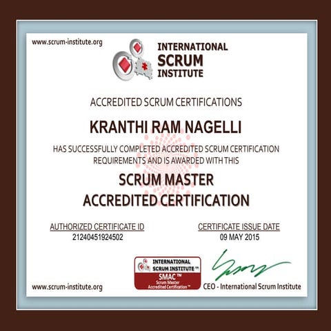 Scrum Master Accredited Certification