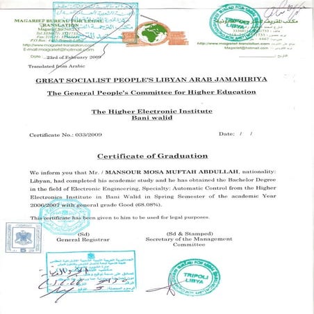 Master degree Certificate of Graduation | PDF